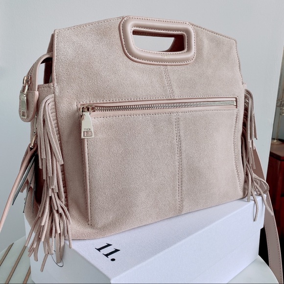 Maje M Walk Suede Fringe Tote